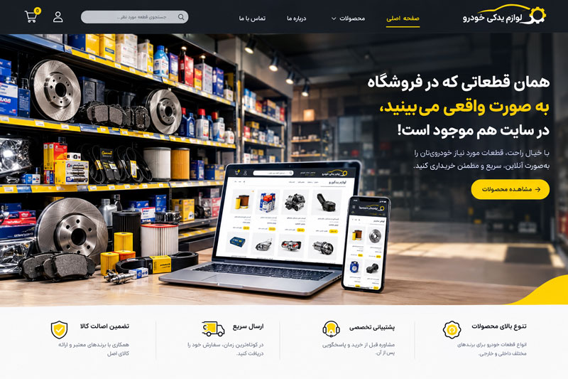 وبسایت فروشگاه لوازم یدکی